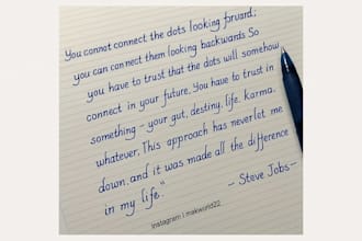premium handwrite notes, letters and stylish calligraphy