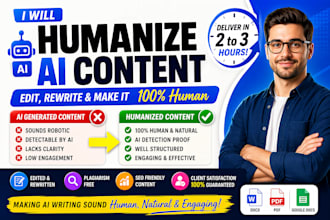 humanize, edit and rewrite ai generated content to sound human