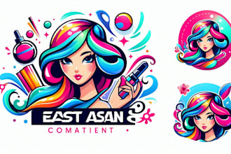 do girls hair style mascot logo in my style