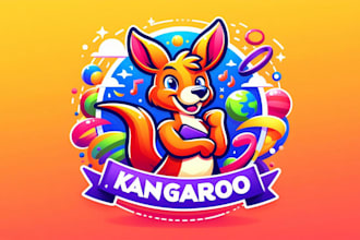 make kangaroo mascot logo for you with new concept