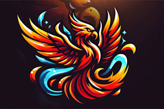 custom phoenix racing e sport mascot logo design for brands and companies