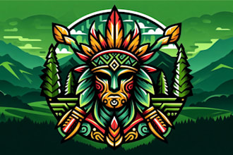 design warriors inland tribes mascot logo with free source file
