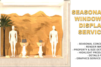 design windows display seasonal for retail brand