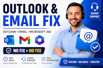 fix outlook, gmail, microsoft 365 and any other email issues
