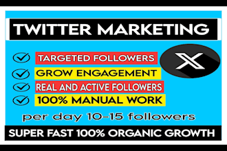 do organic twitter x promotion and real active follower growth