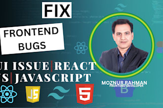 fix react js website bugs and javascript frontend issues