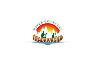 design modern amazing river cottage retreat logo