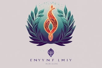 draw mystical botanical crest for luxury branding