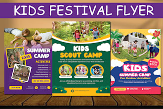 create school posters,educational flyers,kids festival flyer