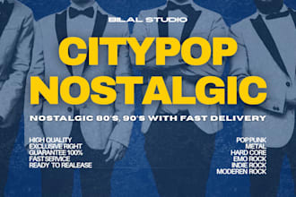produce city pop nostalgic 80s, 90s with fast delivery