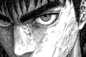 draw custom dark berserk style art in high quality
