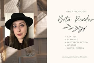 beta read and critique your manuscript