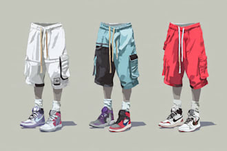 create all over streetwear mesh shorts or pants