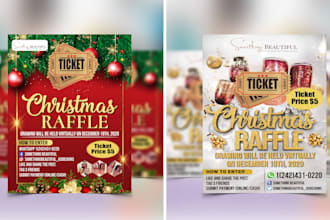 design flyer, poster, brochure, raffle tickets, leaflets