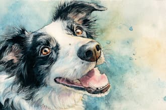paint a pet portrait in watercolor