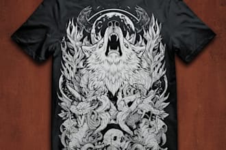 do amazing custom illustration t shirt design