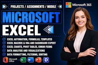 do microsoft excel assignments, projects, tasks and modules