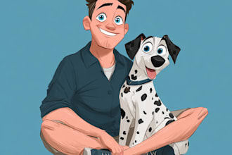 make couple portrait illustration, family portrait