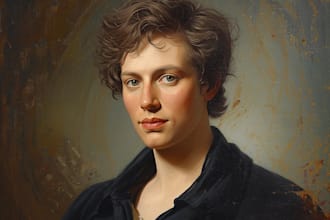paint customized portraits into an oil painting on canvas