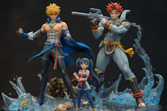 print and paint anime figure diorama miniature stl model