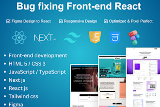 fix any frontend issue in react next js HTML CSS javascript
