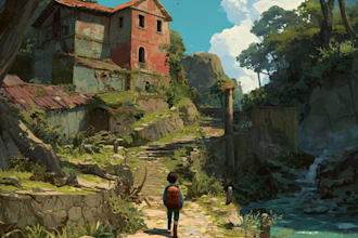 make amazing landscape and character illustration for you