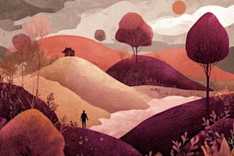 draw a landscape illustration