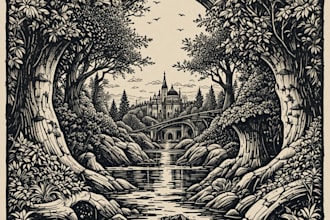 create stunning linocut or woodcut style illustrations