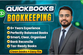 do quickbooks cleanup and bookkeeping,as a quickbooks expert
