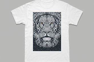 design a beautiful linocut t shirt in my art style