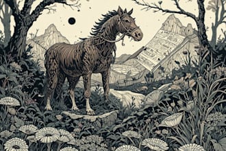create a linocut illustration