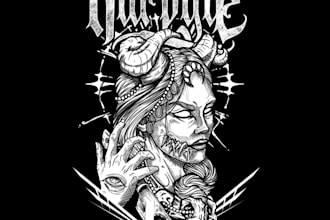 design hip hop ,rap style t shirt logo and album art
