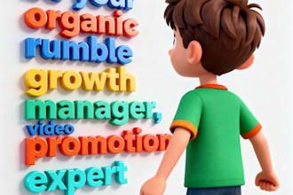 be your organic rumble growth manager, video promotion expert