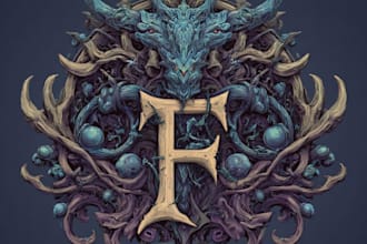 create a fantasy game logo and branding