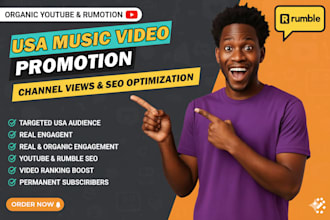 organic USA youtube music video promotion promote rumble video SEO channel views