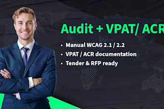 do manual wcag accessibility audit and create vpat acr compliance report