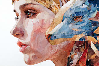 hand drawn artistic watercolor art