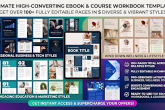 design editable canva ebook, workbook ebook formatting pdf lead magnet freebies