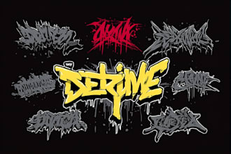 design extreme graffiti tag, nu metal, hard techno and metal band logo