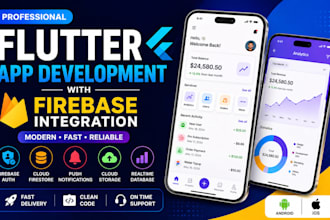 develop a modern flutter app with firebase integration