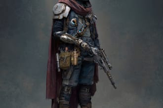 draw sci fi and fantasy art, character, concept, illustration