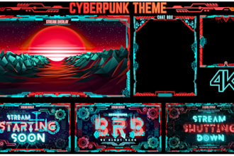 design a custom twitch stream overlay pack in any style