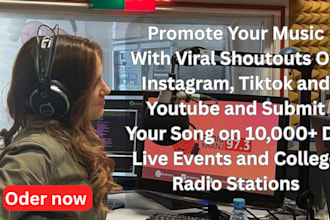 promote your music with viral shoutouts on instagram, tiktok and youtube