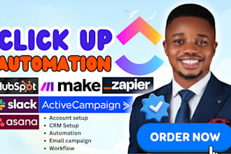 setup click up workflows, automation and integrations as your clickup expert