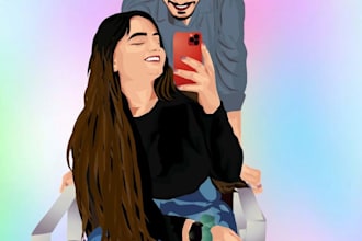 create vector illustration  and vector portrait