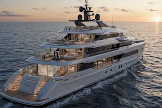 redesign yacht concept, revitalize 3d space, versatile area render, bow balcony