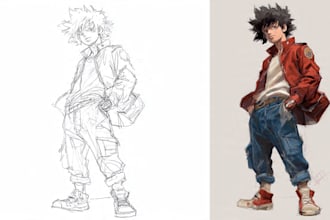 sketch you color anime sketch art