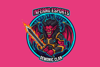 draw demon unique mascot logo design service for company