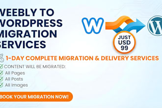 migrate weebly to wordpress in 24 hours with no data loss