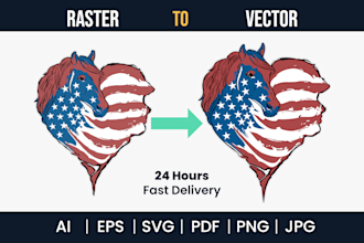 do high quality manual vector tracing raster to vector